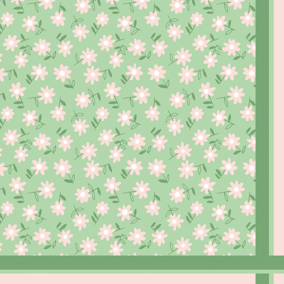 Șervețele 3-ply 33X33cm Ditsy green, 20buc