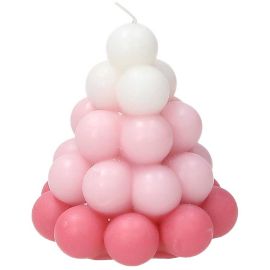 Lumânare triunghiulară Rose Bubble, 11 cm